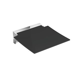 Hewi 350 Klappsitz 950.51.2059092 Wandkonsole Edelstahl verchromt, Sitzfläche anthrazitgrau, 350x373x107mm