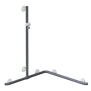 Hewi System 800 K shower handrail 950.35.3309192 1110mm, shower holder, supports and Escutcheon signal white, anthracite grey