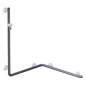 Hewi System 800 K shower handrail 950.35.2409192 1250mm, shower holder, supports and Escutcheon signal white, anthracite grey