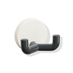 Hewi System 800 K double crochet 800.90.0409992 capuchon rosace blanc pur, gris anthracite, 43,5 mm