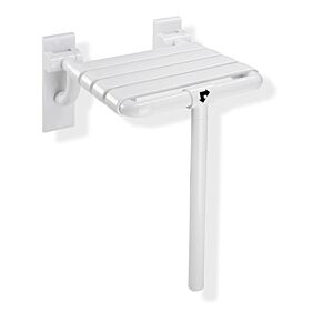 Hewi 801 siège rabattable 801.51.202S50 345 x 408 mm, bleu acier, avec support au sol