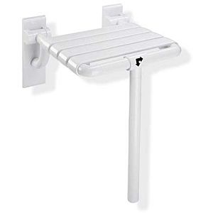 Hewi 801 folding seat 801.51.202S99 345 x 408 mm, pure white, with floor support