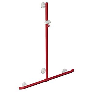 Hewi System 800 K handrail 950.35.4609133 1250 x 1184 mm, rubinrot , with sliding shower holder bar