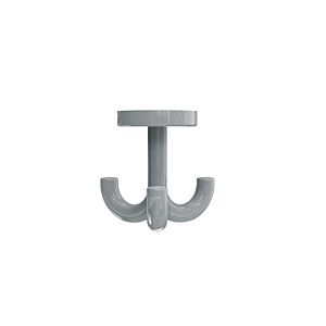 Hewi 477 hook 477.90.05195 triple, rotatable, up to 15mm thick, rock gray