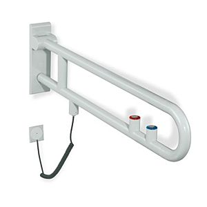 Hewi 801 E-rotating support arm 801.50.51598 850 mm, signal white, flush / function button, red ring