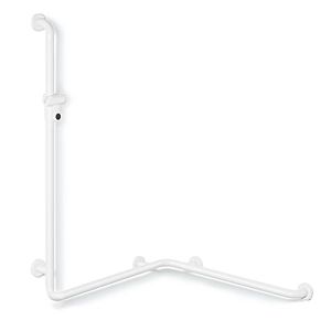 Hewi 801 shower handrail 801.35.21050 762 x 1100 mm, steel blue, with shower holder bar