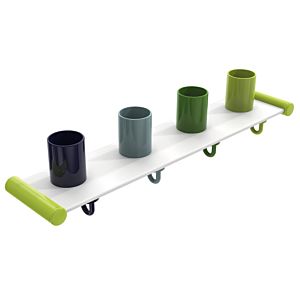 Hewi gobelet pour brosse à dents Hewi 800.03.40074 4 places, vert pomme, avec crochet porte-serviettes