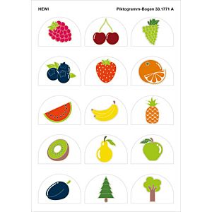 Hewi pictogrammes 33.1771A Série Food &amp; Drink, autocollante, multicolore