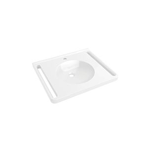 Hewi Mineralguß-Waschtisch 950.11.151 65x55cm, weiß, mit Hahnloch, ohne Überlauf