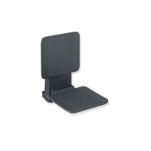 Hewi System 900 hanging seat 900.51.10060AF 350 x 533 x 526 mm, Stainless Steel powder-coated anthracite matt, matt anthracite plastic