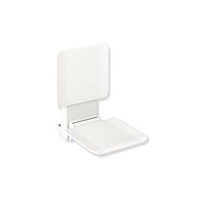 Hewi System 900 hanging seat 900.51.10060AS 350 x 533 x 526 mm, Stainless Steel powder-coated white matt, matt white plastic