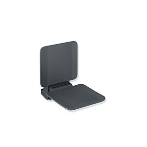 Hewi System 900 hanging seat 900.51.10660AF 350 x 443 x 526 mm, Stainless Steel powder-coated anthracite matt, matt anthracite plastic