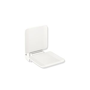 Hewi System 900 siège suspendu 900.51.10660AS 350 x 443 x 526 mm, Inox blanc mat revêtu de poudre, de plastique blanc mat