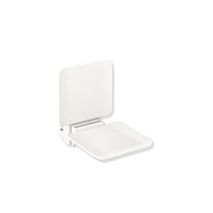 Hewi System 900 hanging seat 900.51.10660AS 350 x 443 x 526 mm, Stainless Steel powder-coated white matt, matt white plastic