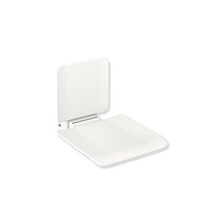 Hewi System 900 hanging seat 900.51.10860AS 450 x 443 x 637 mm, Stainless Steel powder-coated white matt, matt white plastic