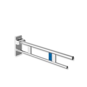 Hewi System 900 Mobiler Stützklappgriff 900.50.41840 Ausladung 700 mm, Edelstahl verchromt, links, Spülauslösung Funk