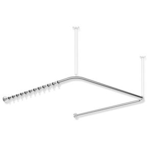 Hewi System 900 rideaux match0 900.34.30240 1487 x 1475 x 1487 mm, 46 anneaux de rideau, Inox chrome
