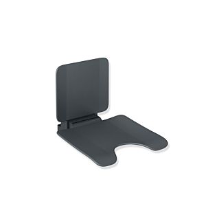 Hewi System 900 Einhängesitz 900.51.11060AF 450 x 443 x 637 mm, Schamausschnitt, Edelstahl pulverbeschichtet anthrazit matt, matt anthraziter Kunststoff