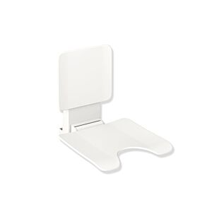 Hewi System 900 hanging seat 900.51.10460AS 450 x 533 x 637 mm, Stainless Steel powder-coated white matt, matt white plastic