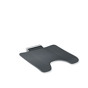 Hewi System 900 folding seat 900.51.2044092 450 x 112 x 525 mm, Stainless Steel chrome-plated, polyamide anthracite, with hygienic Stainless Steel