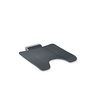 Hewi System 900 folding seat 900.51.204XA92 450 x 112 x 525 mm, Stainless Steel sanded, polyamide anthracite, with hygienic Stainless Steel