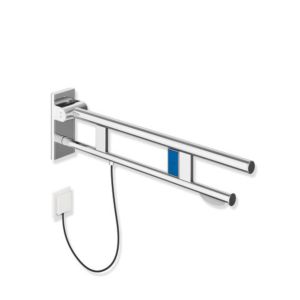 Hewi System 900 support rail 900.50.12740 projection 750 mm, Stainless Steel chrome-plated, left