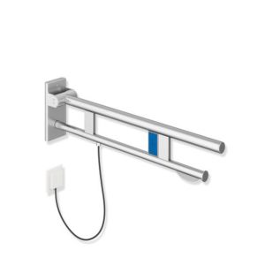 Hewi System 900 support rail 900.50.128XA projection 850 mm, Stainless Steel ground matt, left