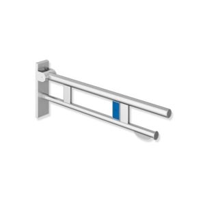 Hewi System 900 projection bras support 900.50.168XA 750 mm, Inox sablé mat, à gauche, WC support de papier / sortie de chasse d&#39; eau de radio