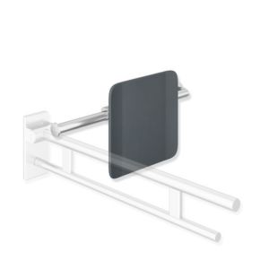 Hewi System 900 support dorsal 900.51.908XA92 Inox sablé, polyamide anthracite, gauche