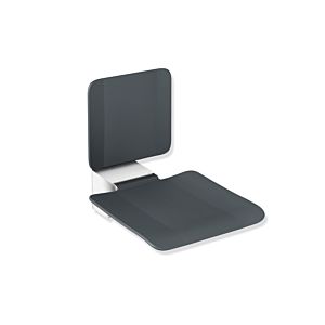 Hewi System 900 hanging seat 900.51.2034092 450 x 650 mm, Stainless Steel chrome-plated, polyamide anthracite