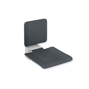 Hewi System 900 hanging seat 900.51.203XA92 450 x 650 mm, Stainless Steel sanded, polyamide anthracite