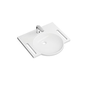 Hewi minérale 950.19.006 avec électronique mitigeur lavabo AQ1.12S20040, avec trou pour robinetterie, sans trop-plein, blanc