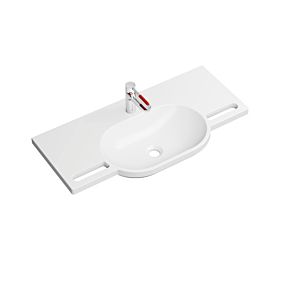 Hewi mineral washbasin set 950.19.00884 with washbasin fitting, umbra, with tap hole, without overflow, white
