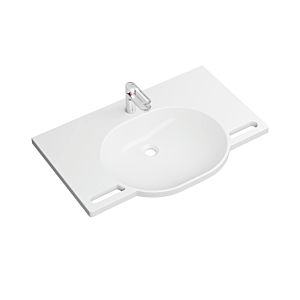 Hewi set de lavabo en fonte minérale 950.19.016 85x55cm, blanc , avec mitigeur lavabo AQ1.12M10140
