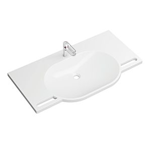 Hewi set de lavabo en fonte minérale 950.19.020 avec mitigeur lavabo AQ1.12M10140, 100x55cm, blanc