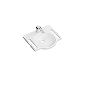 Hewi set de lavabo en fonte minérale 950.19.023 45x40cm, blanc , avec mitigeur lavabo AQ1.12M10340