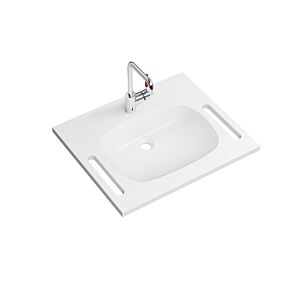 Hewi M40 mineral cast washbasin 950.19.04084 65x55cm, with washbasin fitting AQ1.12M10640, umbra