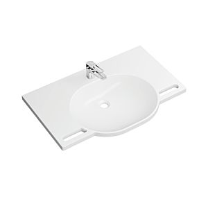Hewi set de lavabo en fonte minérale 950.19.065 85x55cm, blanc , avec mitigeur lavabo AQ1.12M10340