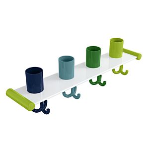 porte-brosse à dents Hewi 800.03.40274 avec crochet triple, 4 emplacements, vert pomme