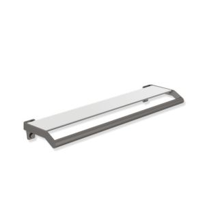 Hewi System 900 étagère 900.03.00060SC Halter Inox thermolaqué gris foncé nacré mica foncé mat, avec poignée, 720x188mm