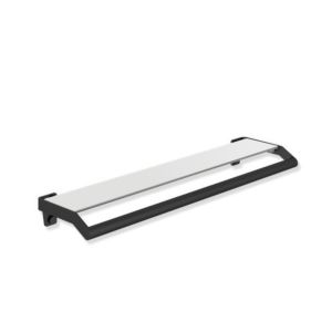 Hewi System 900 shelf 900.03.00060DC Halter Stainless Steel powder-coated in black deep matt, with handle, 720x188mm