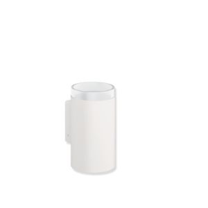 Hewi System 900 bécher en verre 900.04.00060DX peint par poudrage blanc profond mat, cylindrique, avec Halter