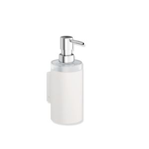 Hewi System 900 soap dispenser 900.06.00060DX Stainless Steel powder-coated white deep matt, with Halter