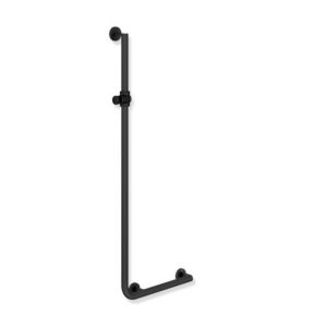 Hewi System 900 Hewi System 900 with shower holder 900.33.20060CV 1250 x 450 mm, powder-coated black deep matt, right-hand version