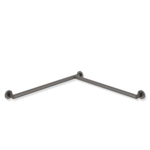 Hewi main courante de System 900 match0 900.35.10260SC Inox revêtement par poudre gris foncé perle mica profond mat, 965 x 965 mm, version droite