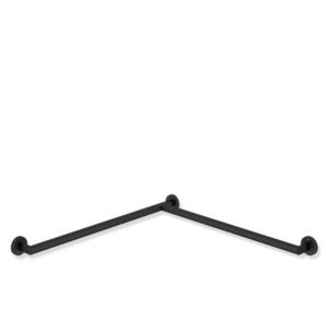 Hewi System 900 handrail 900.35.13060DC Stainless Steel powder-coated black deep matt, 765 x 475 mm, right-hand version