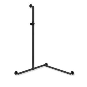 Hewi System 900 handrail 900.35.30660CV 1250 x 765 x 965 mm, powder-coated black deep matt, right-hand version