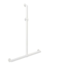 Hewi main courante de System 900 match0 900.35.40260AS 1250 x 1184 mm, Inox laqué par poudre blanc mat profond, polyamide blanc mat