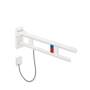 Hewi System 900 bras de support 900.50.15360DX de projection 900 mm, Inox poudre revêtue blanc mat profond, à gauche