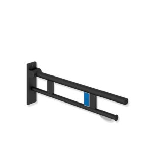 Hewi System 900 bras de support projection 900.50.17060DC 900 mm, Inox revêtement par poudre noir mat profond, à gauche, WC support de papier / radio - déclenchement de rinçage